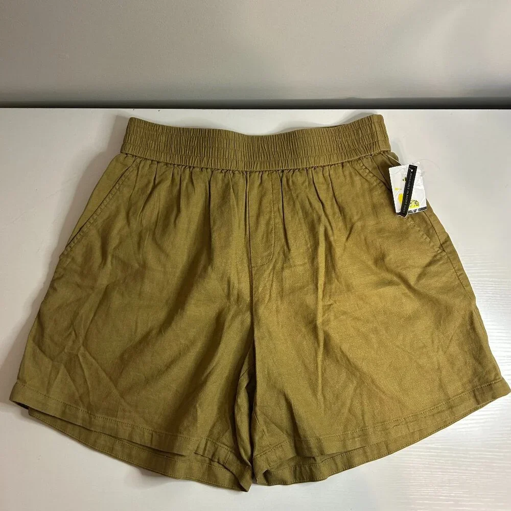 Treasure & Bond Linen Blend‎ Shorts NWT, Tan XS.